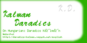 kalman daradics business card